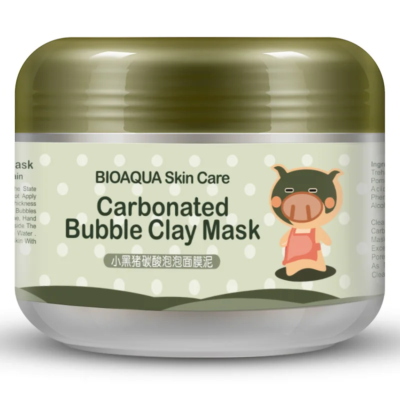 

OEM Carbonated bubble clay face cream Bioaqua skin care facial clay mask