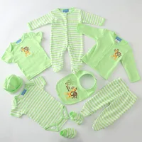 

9pcs/lot 100% cotton newborn baby clothes sets infant bodysuit romper clothing gift sets