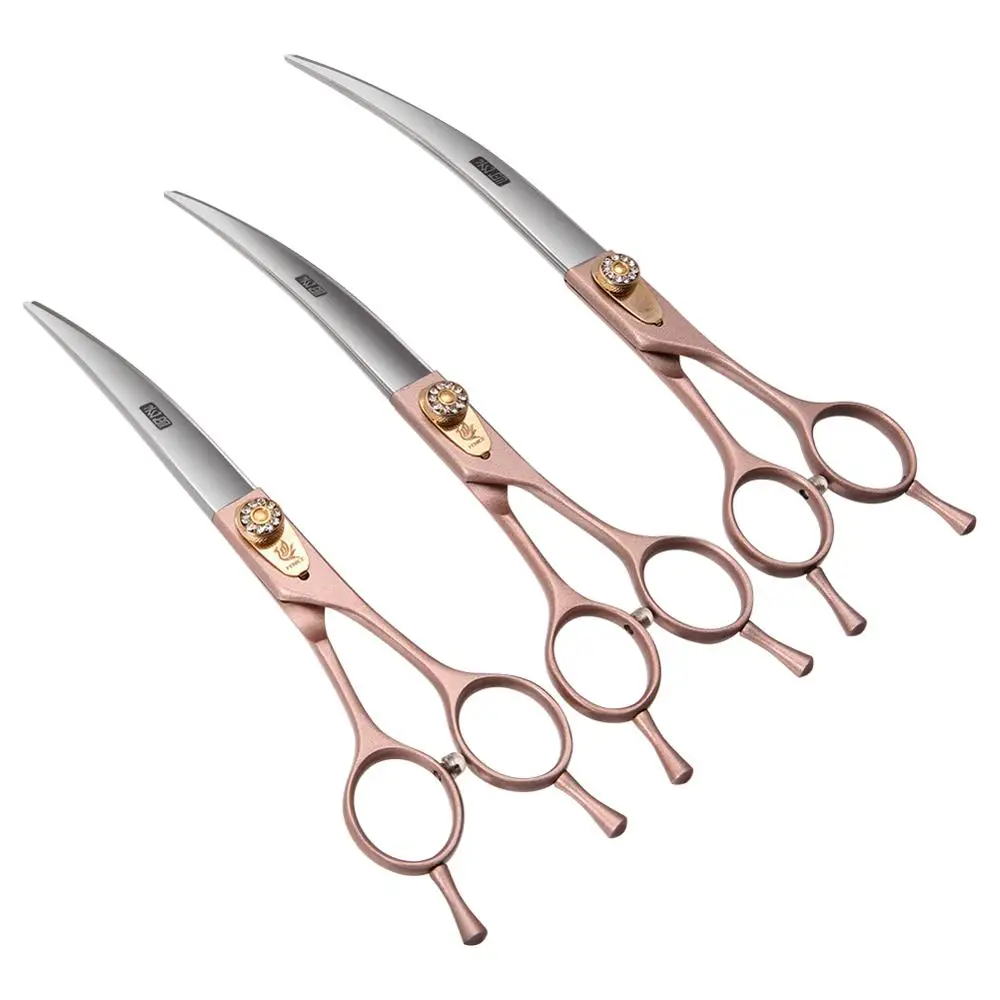 

7'' 7.5'' 8 inch Rose Gold Pet Dog Animal Grooming Curved Scissors, Customised