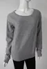 Women's Pure Cashmere Crew Neck Jumpers with Elbow Patch