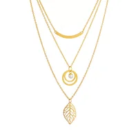 

Modalen Wholesale Stainless Steel Gold Chain Charm Fashion 2019 Multilayer Necklace