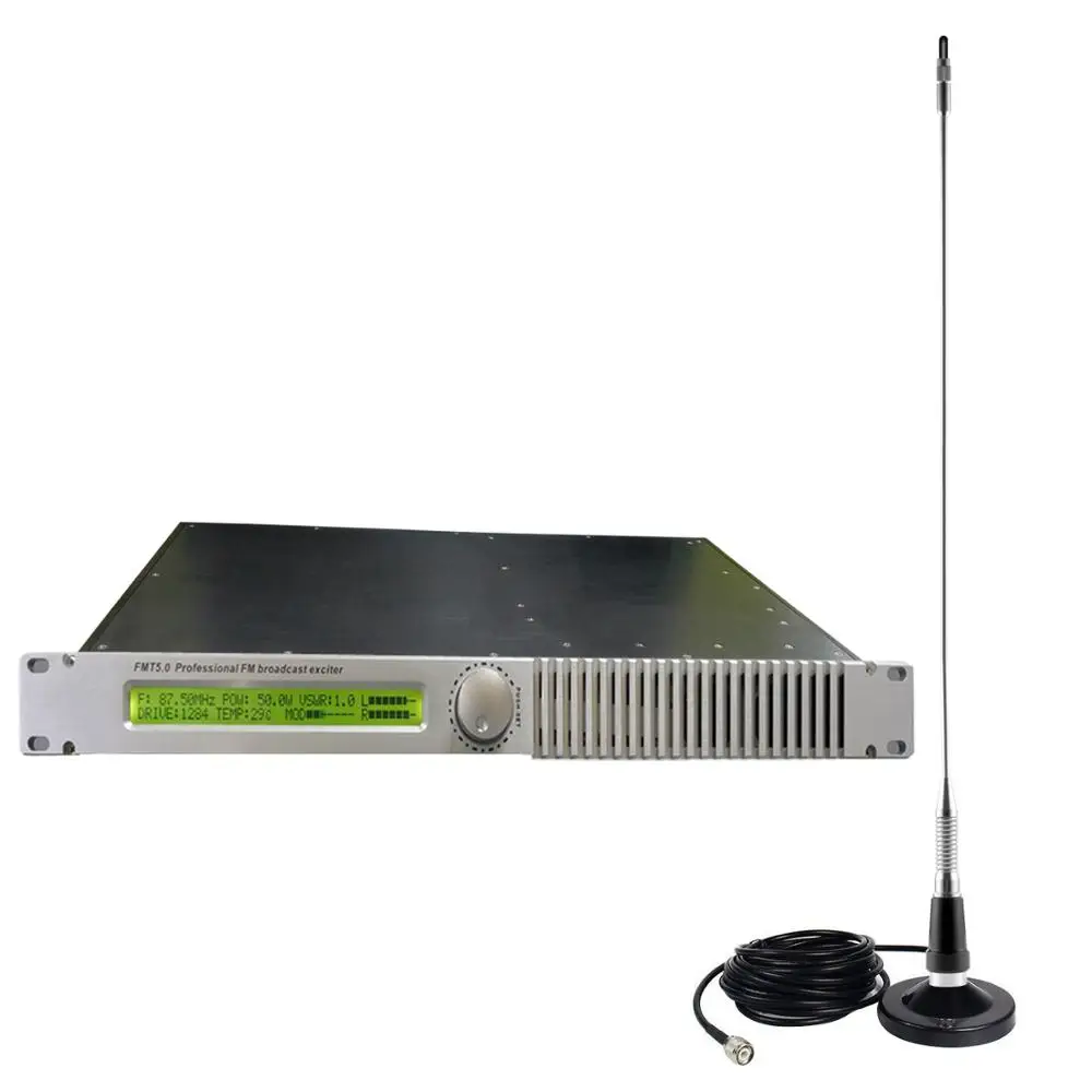 

FMUSER FSN-50W 50w 5.0 new FM transmitter 87~108mhz DSP audio for radio station and Car Sucker Antenna KIT