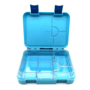 6 Compartment Eco-friendly BPA free ABS Food Storage container 4 section Bento Lunch Box for school children