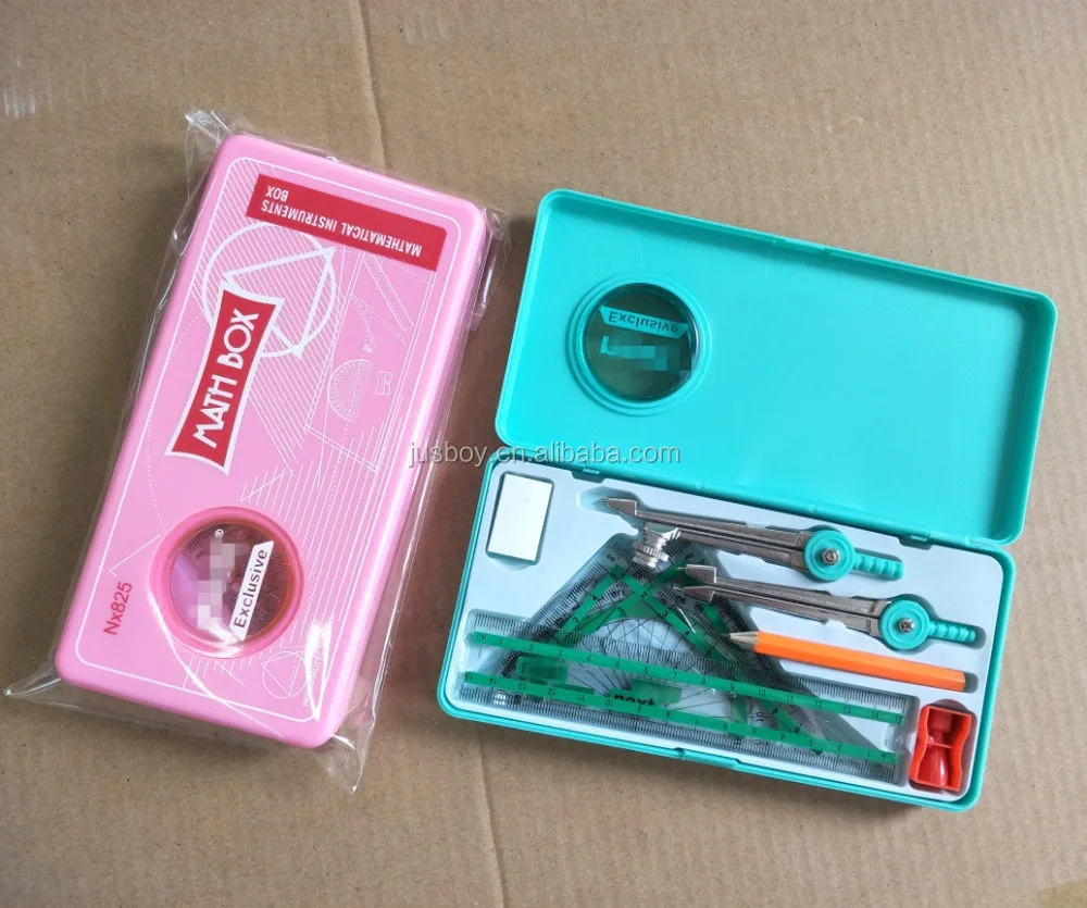 Plastic Stationery Math Compass Set Geometric Math Box Buy Plastic
