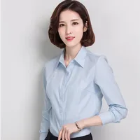 

White long sleeve button up business formal official plus size 5XL woman shirt
