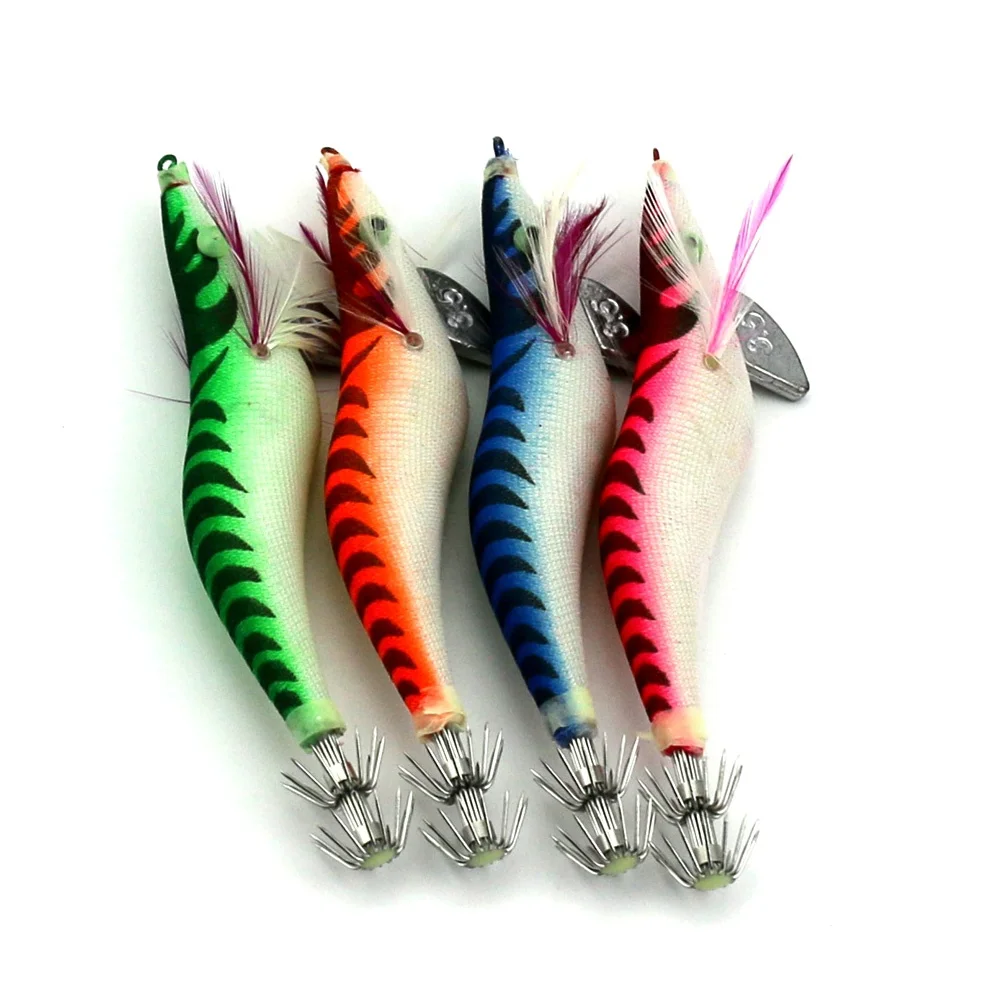 

3.5# Squid jigs 13.5CM 19.8G Wood shrimp squid jig fishing lures