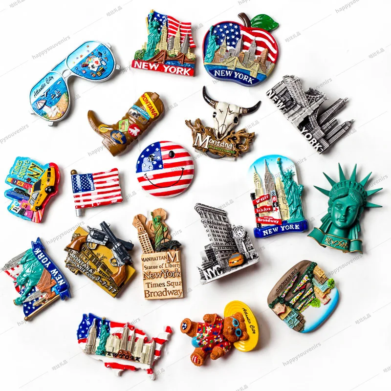 

USA Tourism 3D Handmade New York Keychain Souvenirs Fridge Magnets For Wholesale, Colors