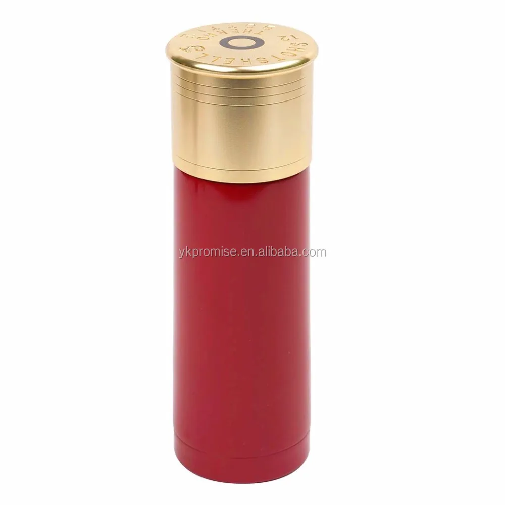 25 oz gun shell Bullet Thermos Bottle 12 Gauge Insulated Hunting Bottle,12 Gauge Shots hell Thermos Bottle with metal lid,