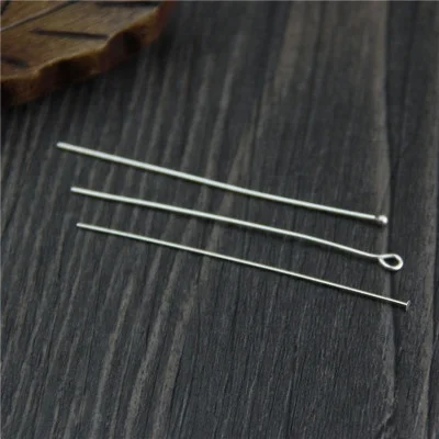 

925 Sterling Sliver Eye Pin Head Pins Flat Head Pins Findings Wholesale Pins For DIY Jewelry Making Accessories, N/a