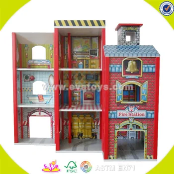 wooden fire station playset