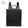 Designer black leather work backpack bag