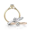 Platinum Simulation Diamond Gold Rose Gold 50 Diamond Ring