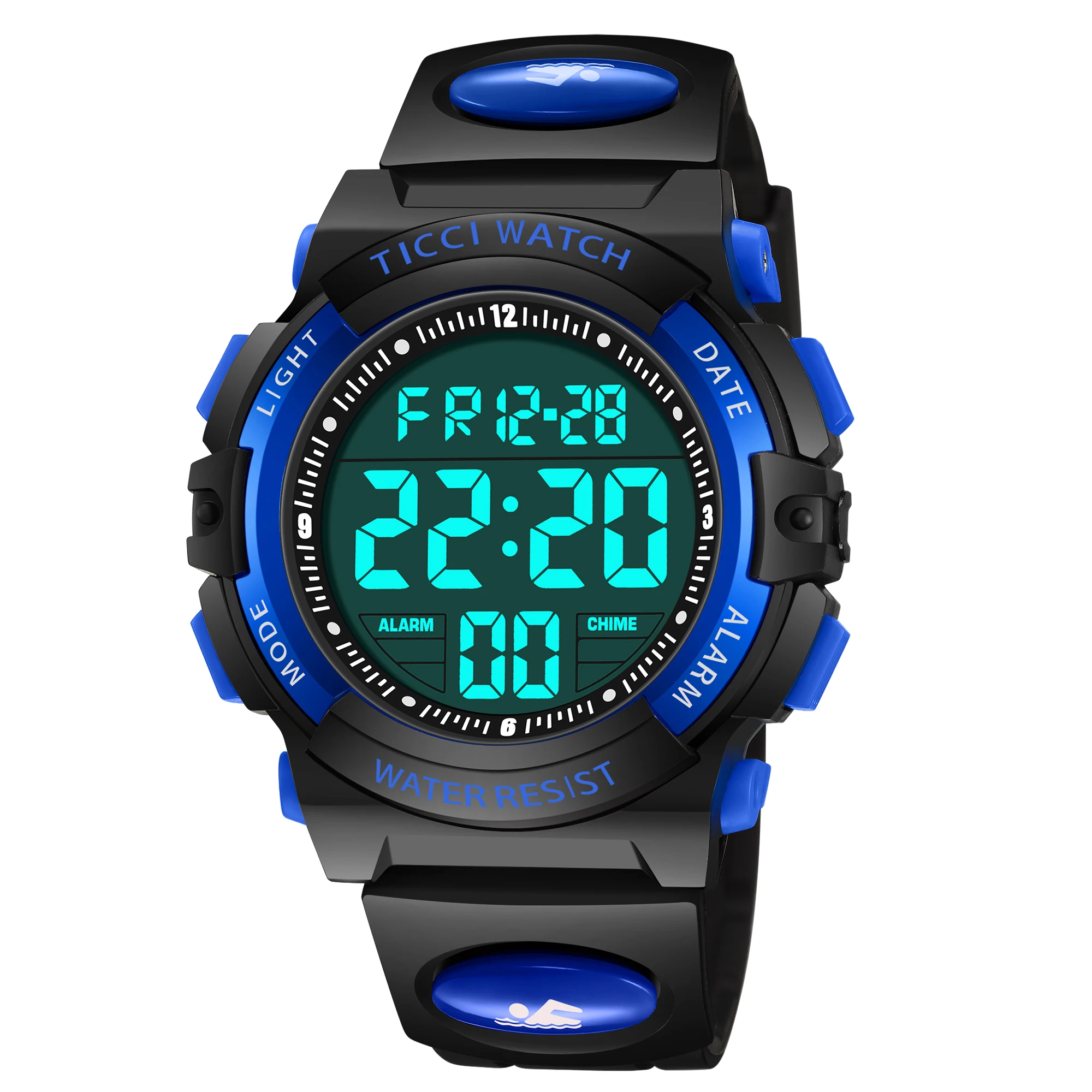 

T8919 Kids Electronic Digital Watch Sports Waterproof Watches with Alarm Chime Stopwatch Wrist Watch for Children Girls Boys, N/a