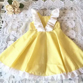 girls yellow gingham dress