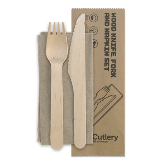 

Disposable FDA Wooden Handle Cutlery Set Kitchen Utensil