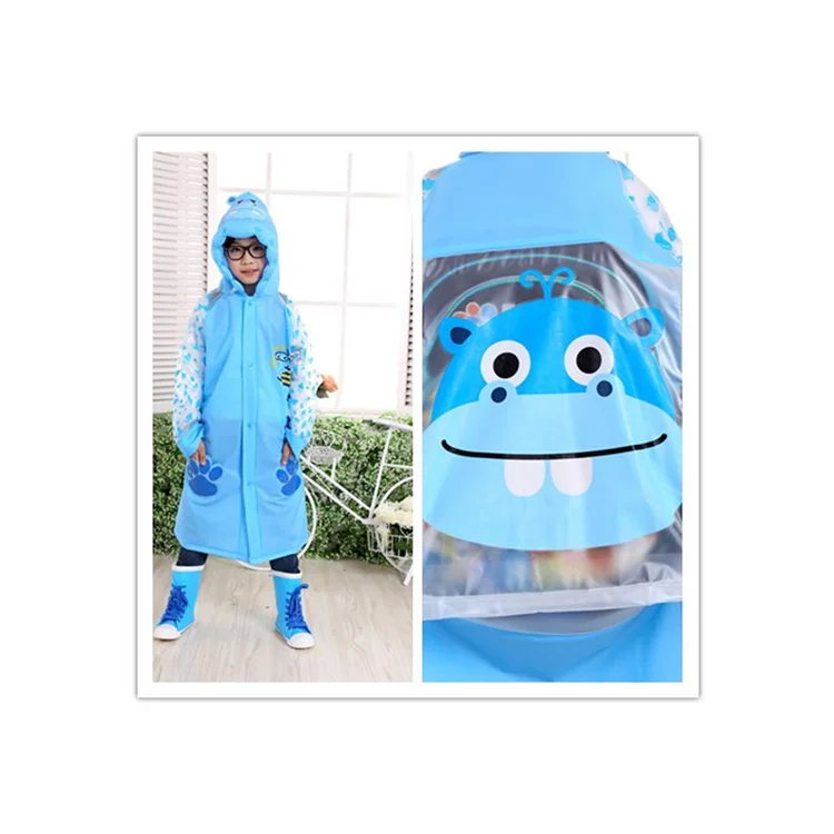 

High Quality Reflective Kids Cartoon PVC Raincoat, See attached