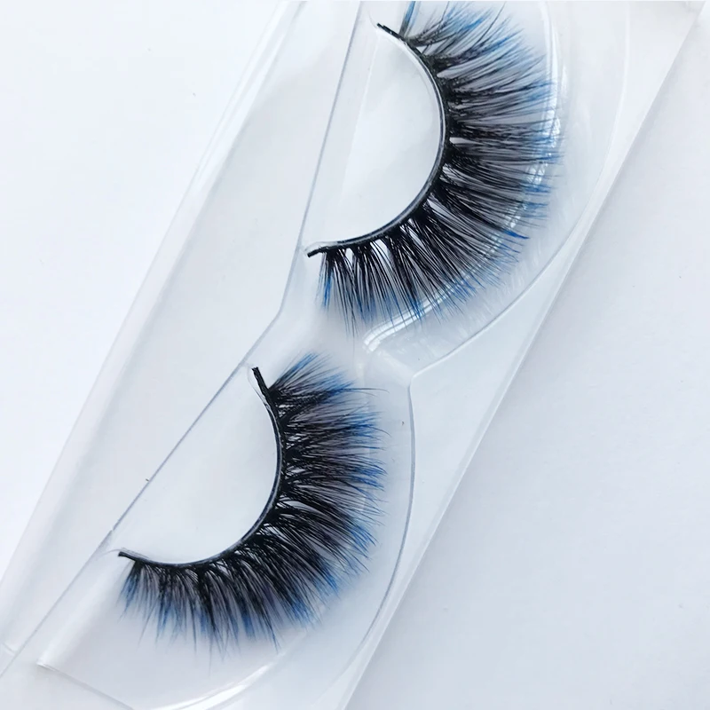 

Hot selling Color Lashes Natural Long 3D Mink Eyelashes, Colorful