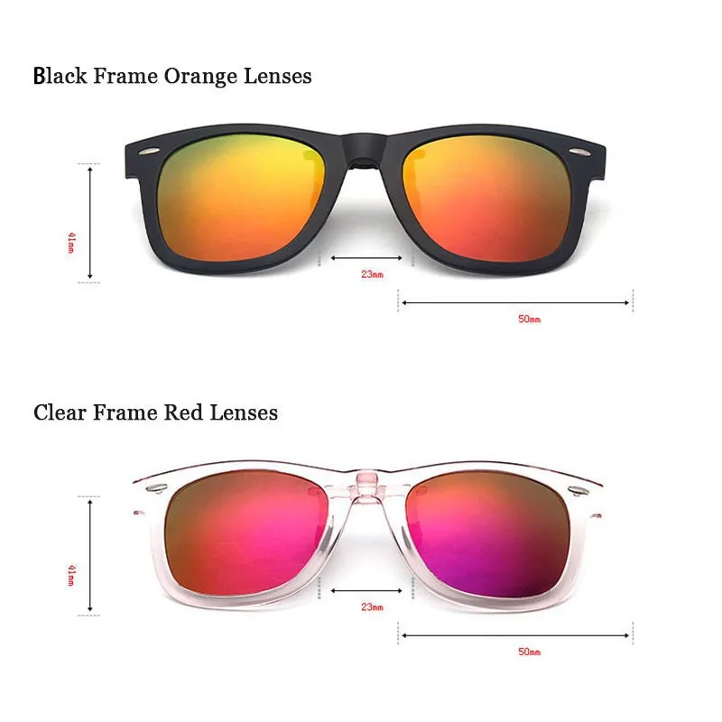 Grote gele clip op flip-up zonnebril UV400 bescherming AC004 Accessoires Zonnebrillen & Eyewear Zonnebrillen 