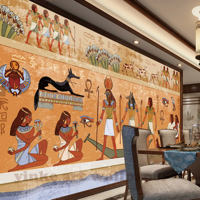 
photo wallpaper 3D European retro egypt pharaoh and God art wallpaper restaurant sofa backdrop 3d wallpaper mural wall painting 