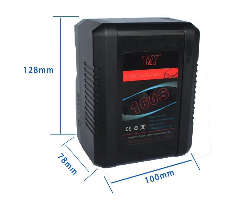 14.8v Video Camera Battery V-mount Battery 160Wh with V Mount Interface