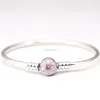 Mixed Enamels Blooms and Clear CZ bracelet 925 sterling silver enamel bangle