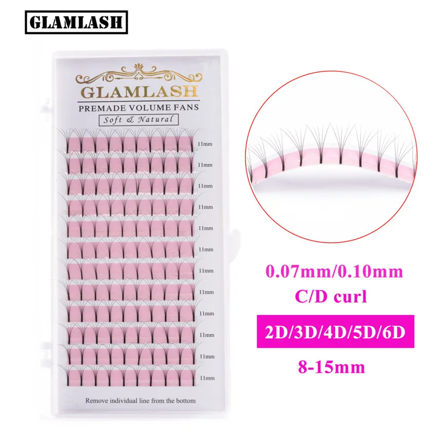 

GLAMLASH Volume Eyelash Extensions premade fan lash, Natural black
