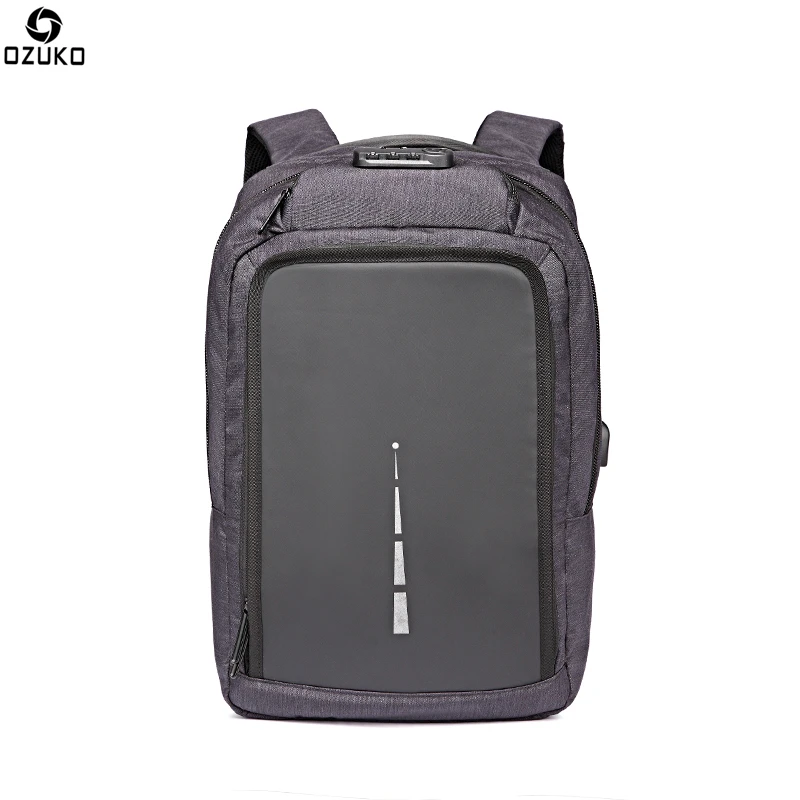 

Ozuko New Arrivals 18 Inch High School Backpacks Trending Anti Thief Usb Business Laptop Book Bag, Black,blue,grey