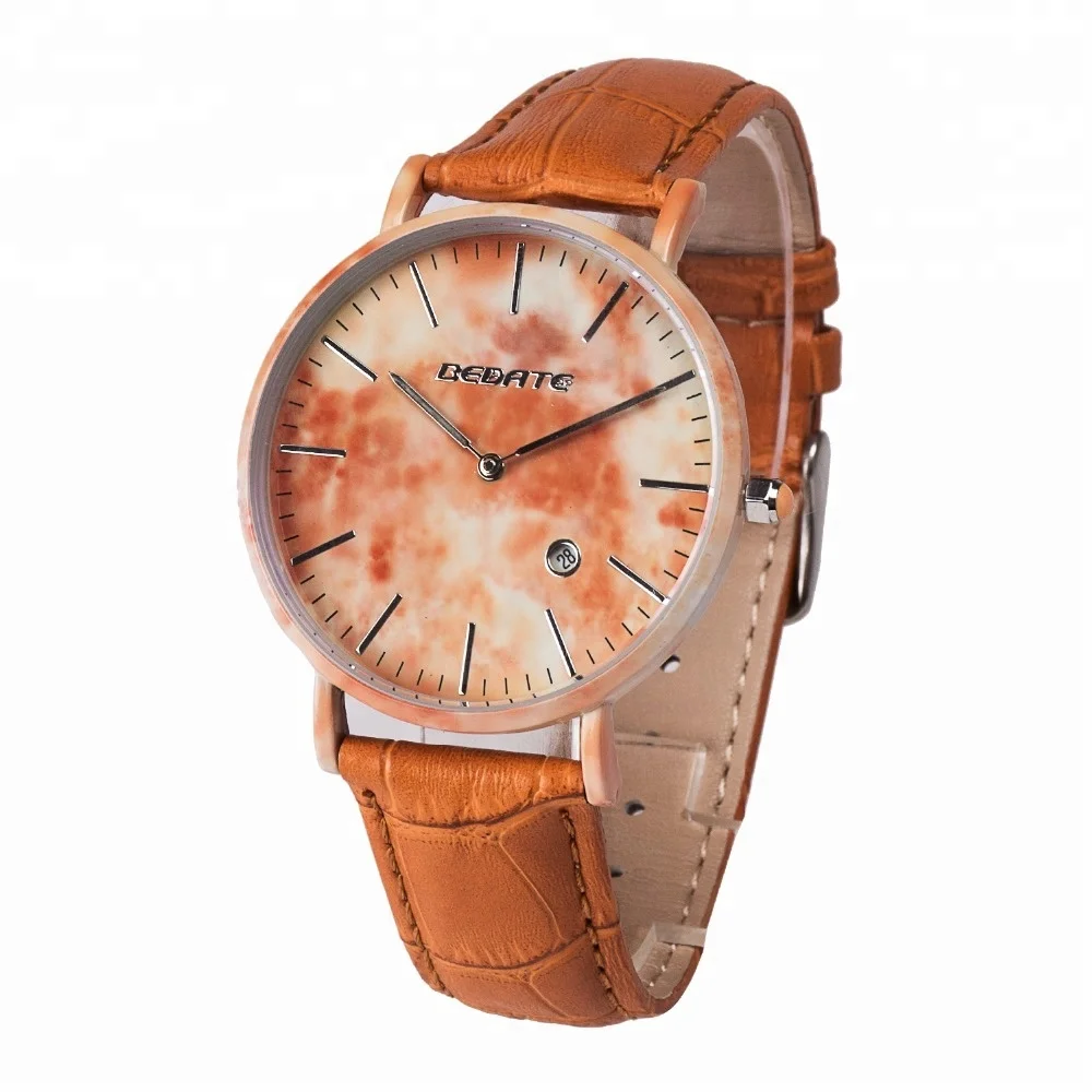 

Watch factory wholesale new design metal ceramic leather watch men with genuine leather strap watch