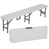 Outdoor 6-Foot Plastic Folding in Half Portable Bench Picnic Camping Table