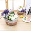 Factory Wholesale Willow Gift Basket Lined Wicker Baskets for Crafts with handle