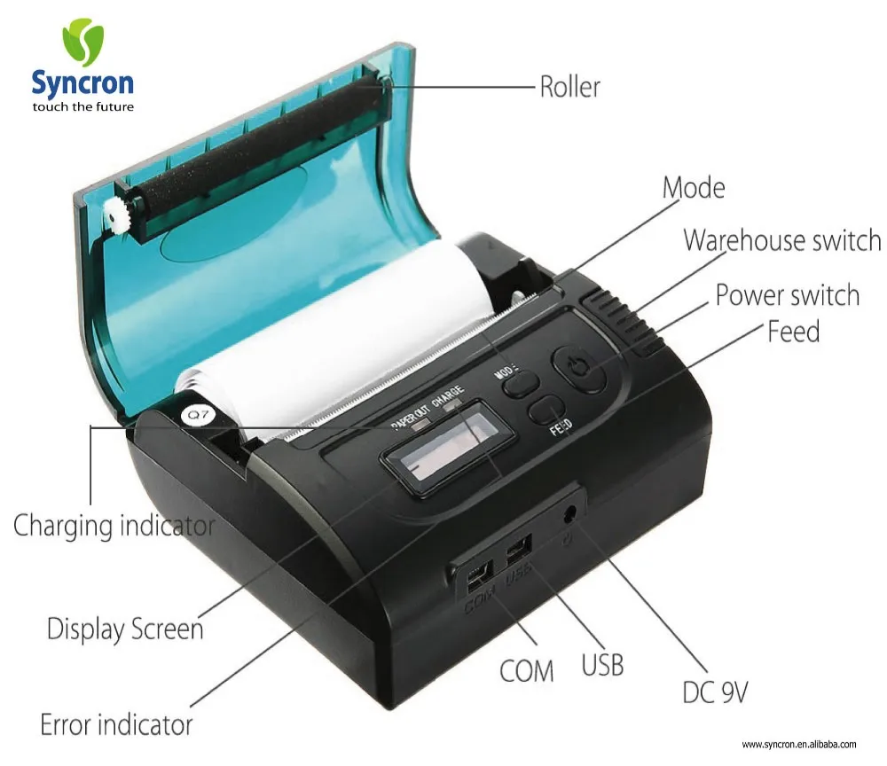 Rechargeable Battery 80mm Receipt Printer / Handheld Pos Android