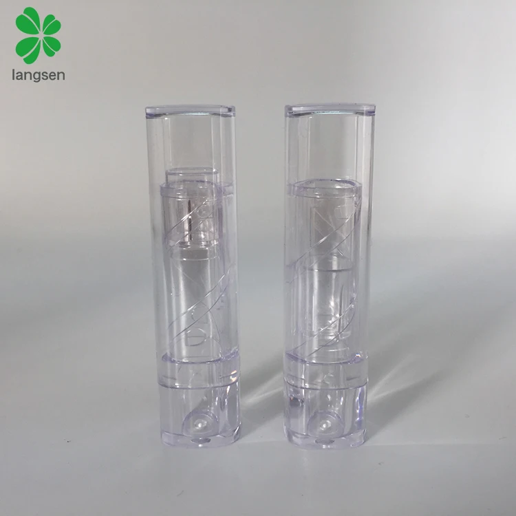 Recycled plastic clear lipstick tube
