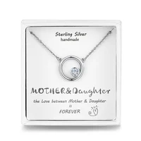 

Qings Mother Daughter Necklace 925 Sterling Silver Plated Platinum Necklace Jewelry 2019 Mothers Day Gift