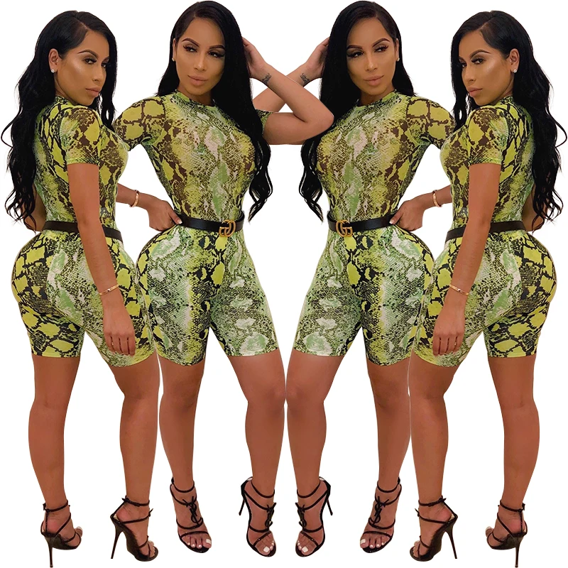 Wholesale 2019 new arrive sportswear women 2 piece set o-neck short sleeves and pants serpentine bodycon outfits tracksuit