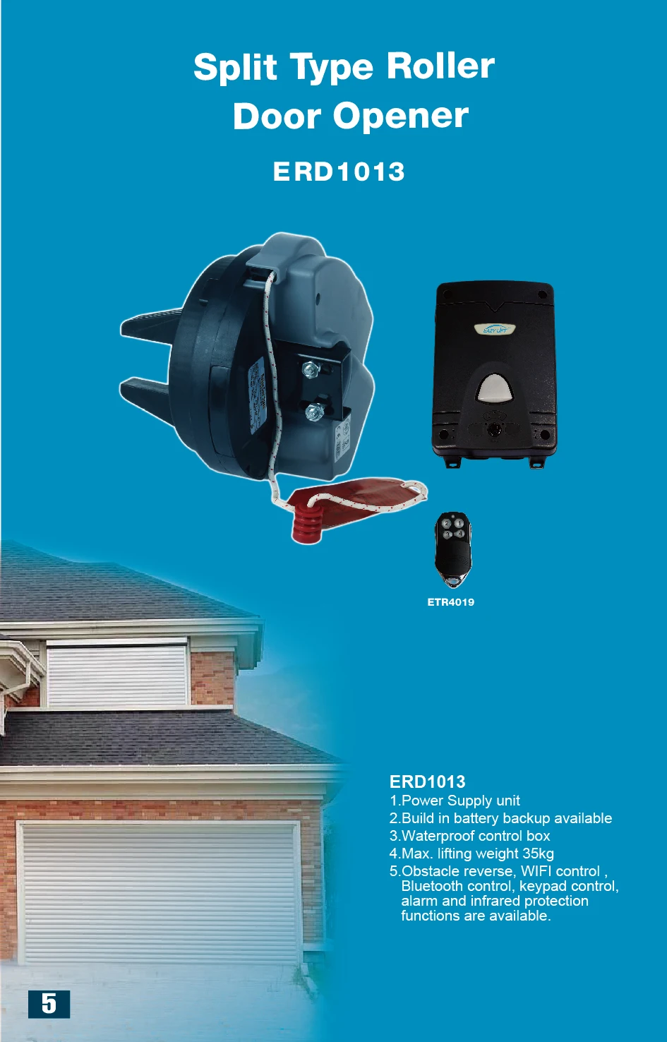 Erd/rdo Series Roll Up Garage Door Motor Kit Rolling Door Motor Opener