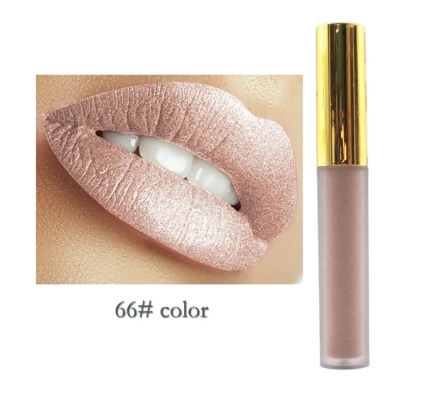 

Long Lasting Waterproof Private Label Cosmetics Gold Lid Matte Liquid Lipstick, N/a