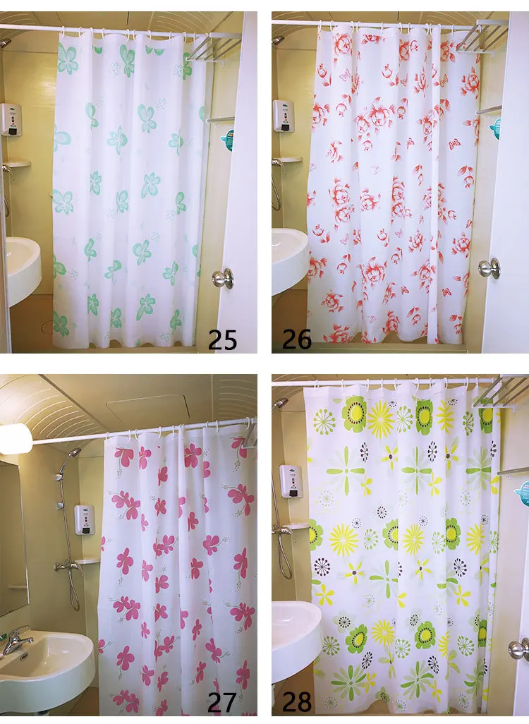 Hotel Bathroom Waterproof Fabric Shower Curtain Set