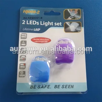 

2 led Twin LED Silicone Bicycle Led Light Set, Black,red,green,blue,yellow,orange,etc