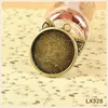 20mm Cute Cat Head Round Zinc Alloy Cabochon Setting