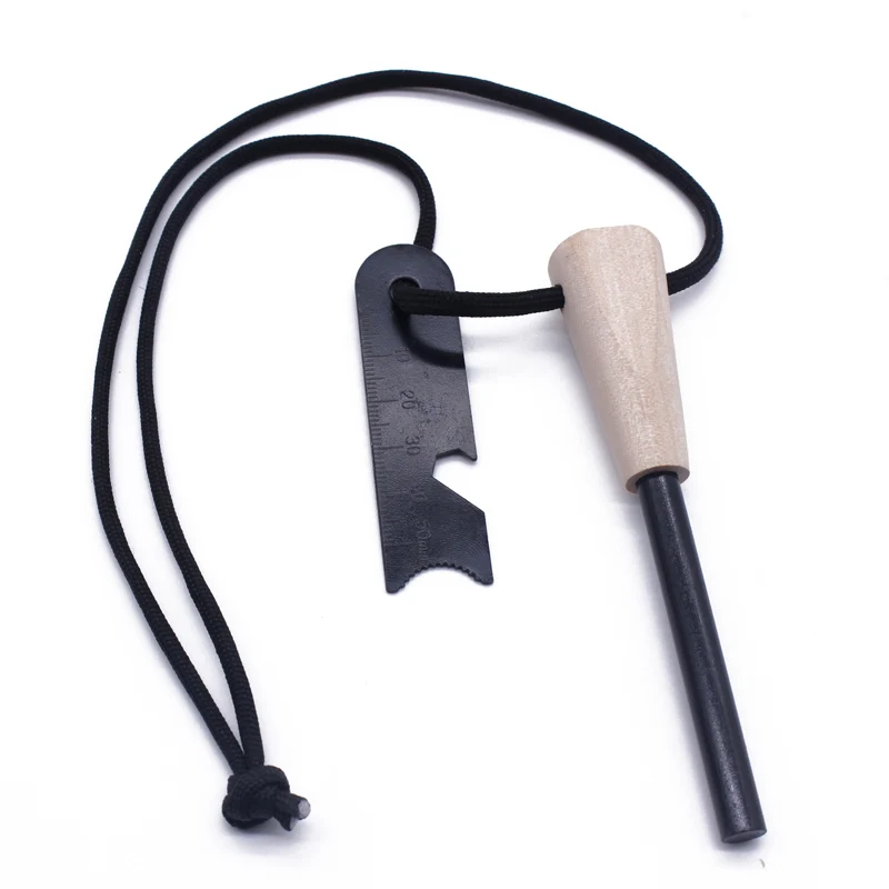 

8mm Camping Survival Magnesium Lighter Fuel Fire Steel Ferrocerium Rod with Paracord