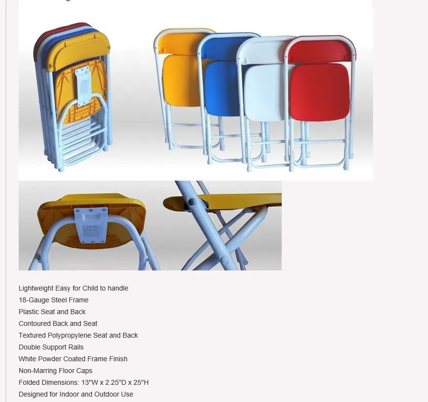 Kids Plastic Folding Chair Sizes