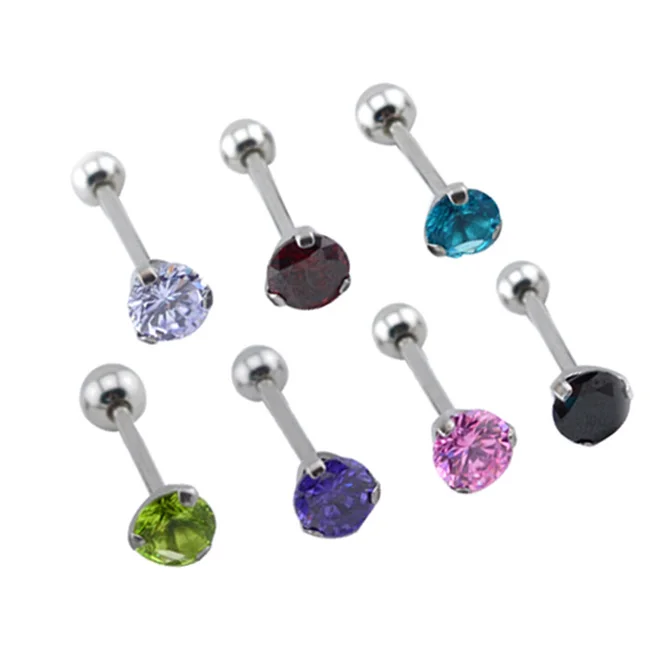 Fashion Stainless Steel Diamond Crystal Tongue Ring - Buy Diamond ...