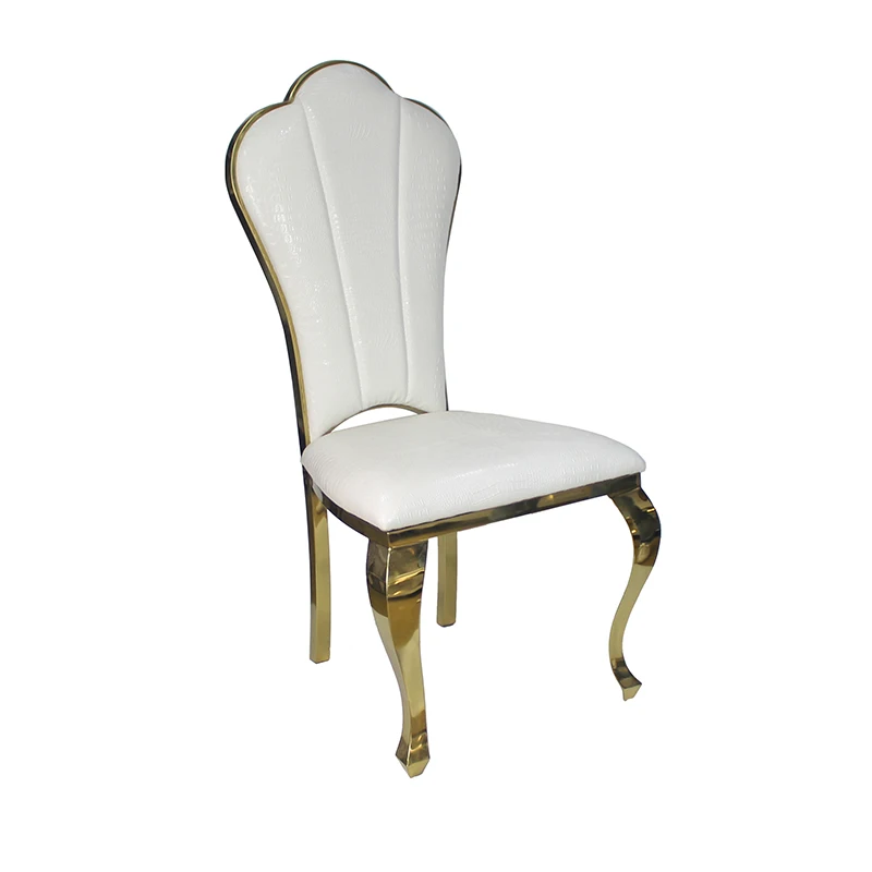 

Modern Metal Brushed Gold Leather and Stainless Steel Banquet Chair for Wedding Restaurant Event Hall Party Hotel Furniture