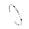 4mm stainless steel cuff bangle inspirational quotes bracelet ,Logo can be customized
