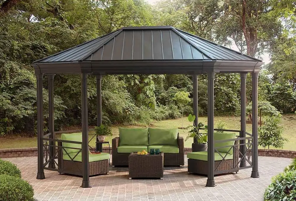 Buy Sunjoy L Gz411pst Alan Hardtop Grill Gazebo 8 By 4 9 By 8 3