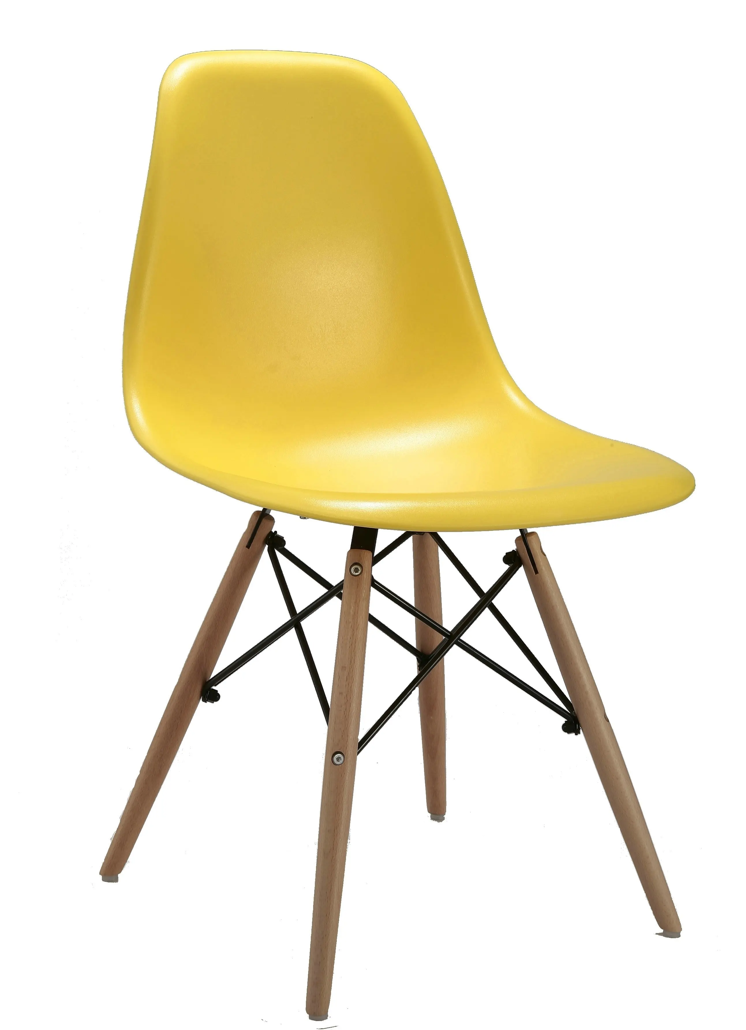 
Modern Design White PP Plastic Dining Chairs With Beech Wood Legs 