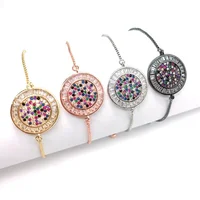 

Custom fashion jewelry new gold silver charm bangle bead adjustable chain handmade bracelet design women