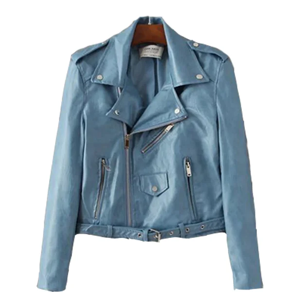 

Z82261B Latest design woman pu leather jacket women biker jacket wear, As pictures