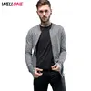 High quality muscle fit fashion blank custom your logo dark grey men winter jacket 100% cotton