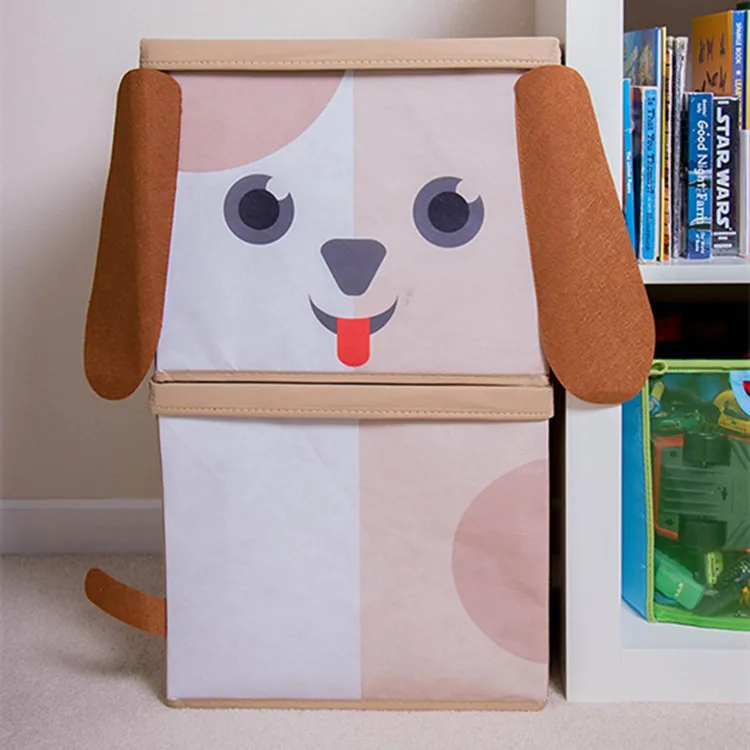 canvas toy storage with lid